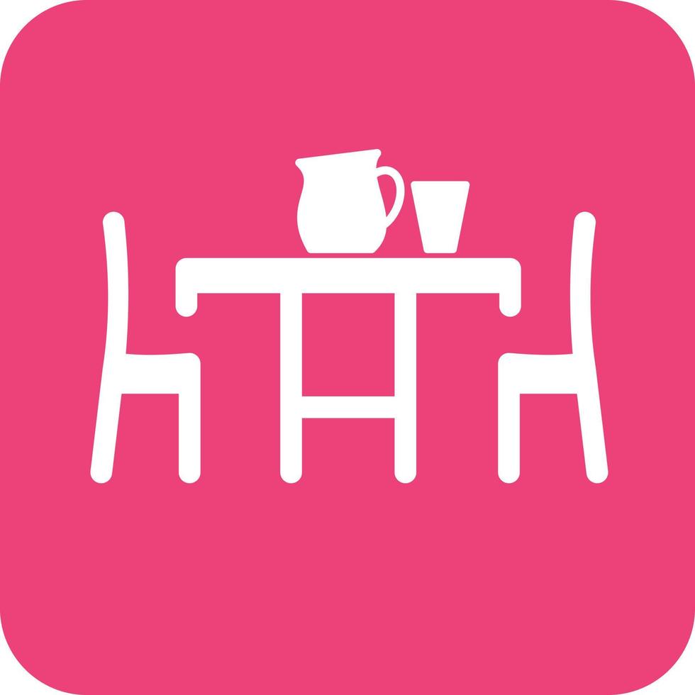 Dinner Table Glyph Round Background Icon vector
