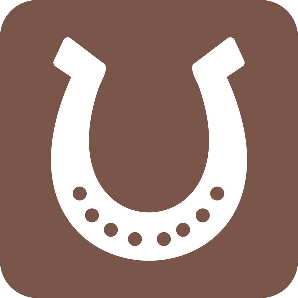Horse Shoe Glyph Round Background Icon vector