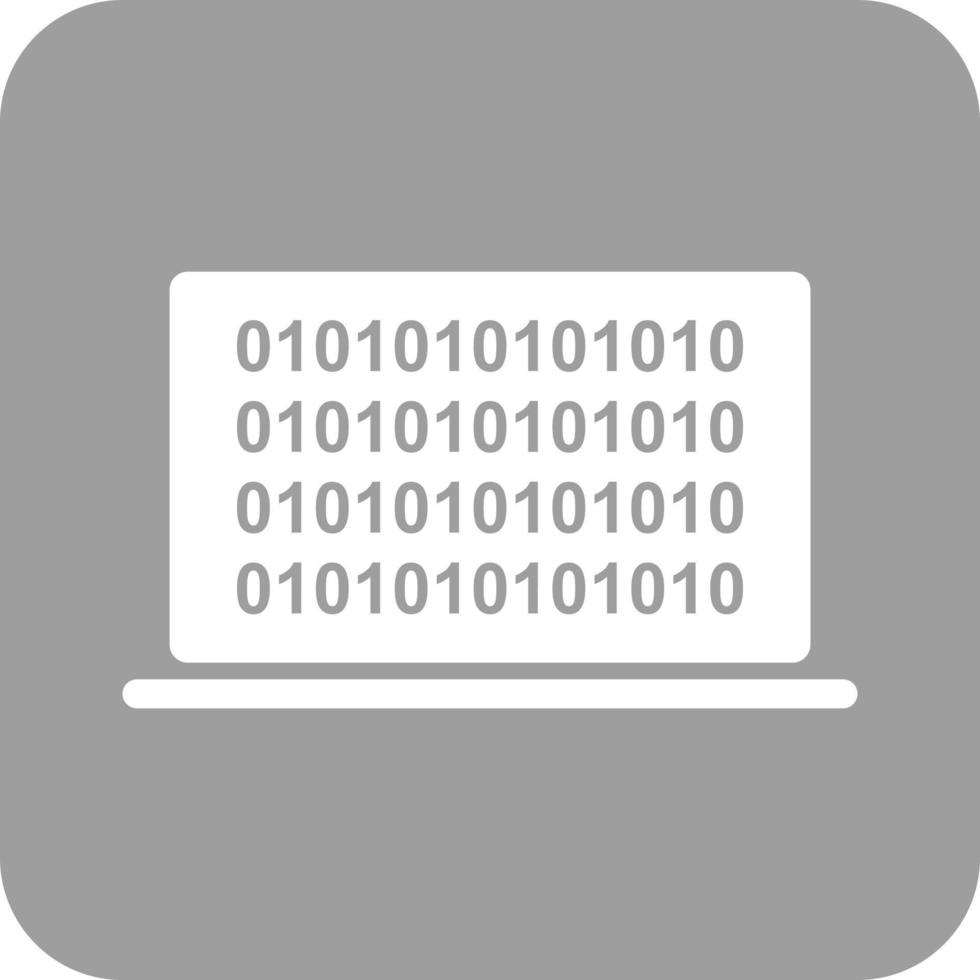 Computer Binary Code Glyph Round Background Icon vector