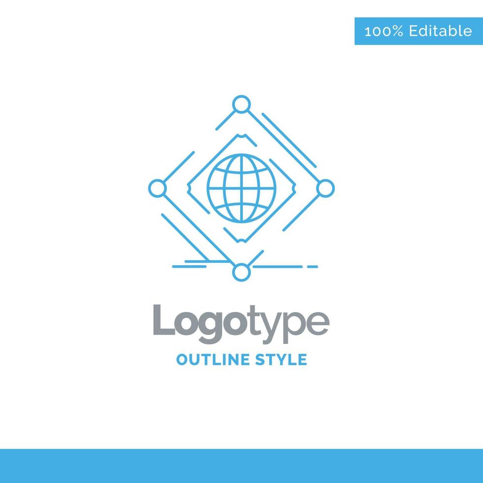 diseño de logotipo azul para complejo. global. vector