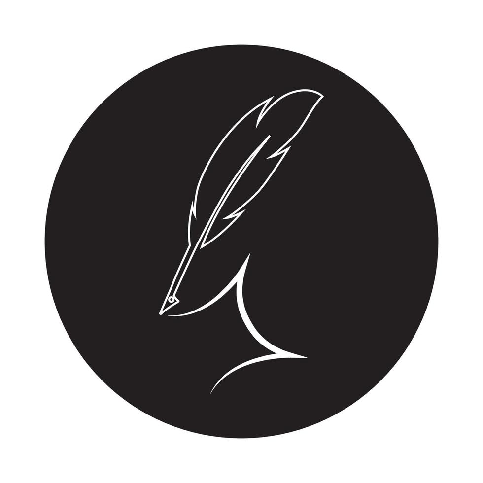 Feather pen  logo vector