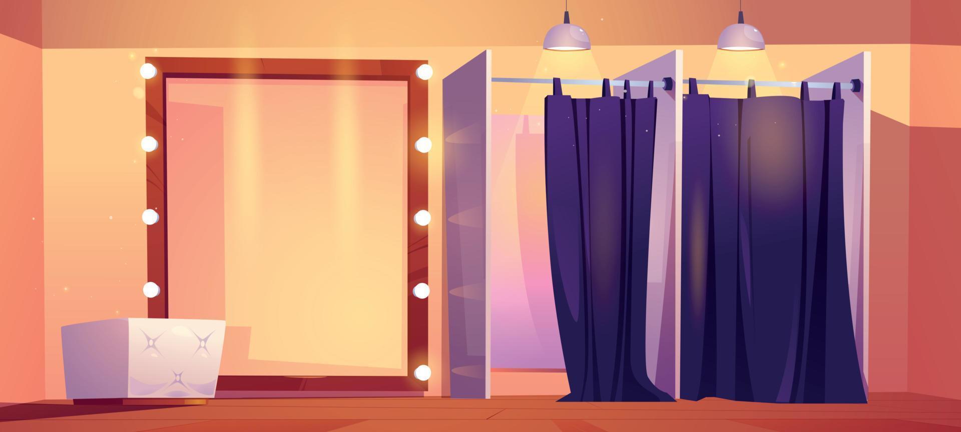 Fitting room interior in fashion store vector