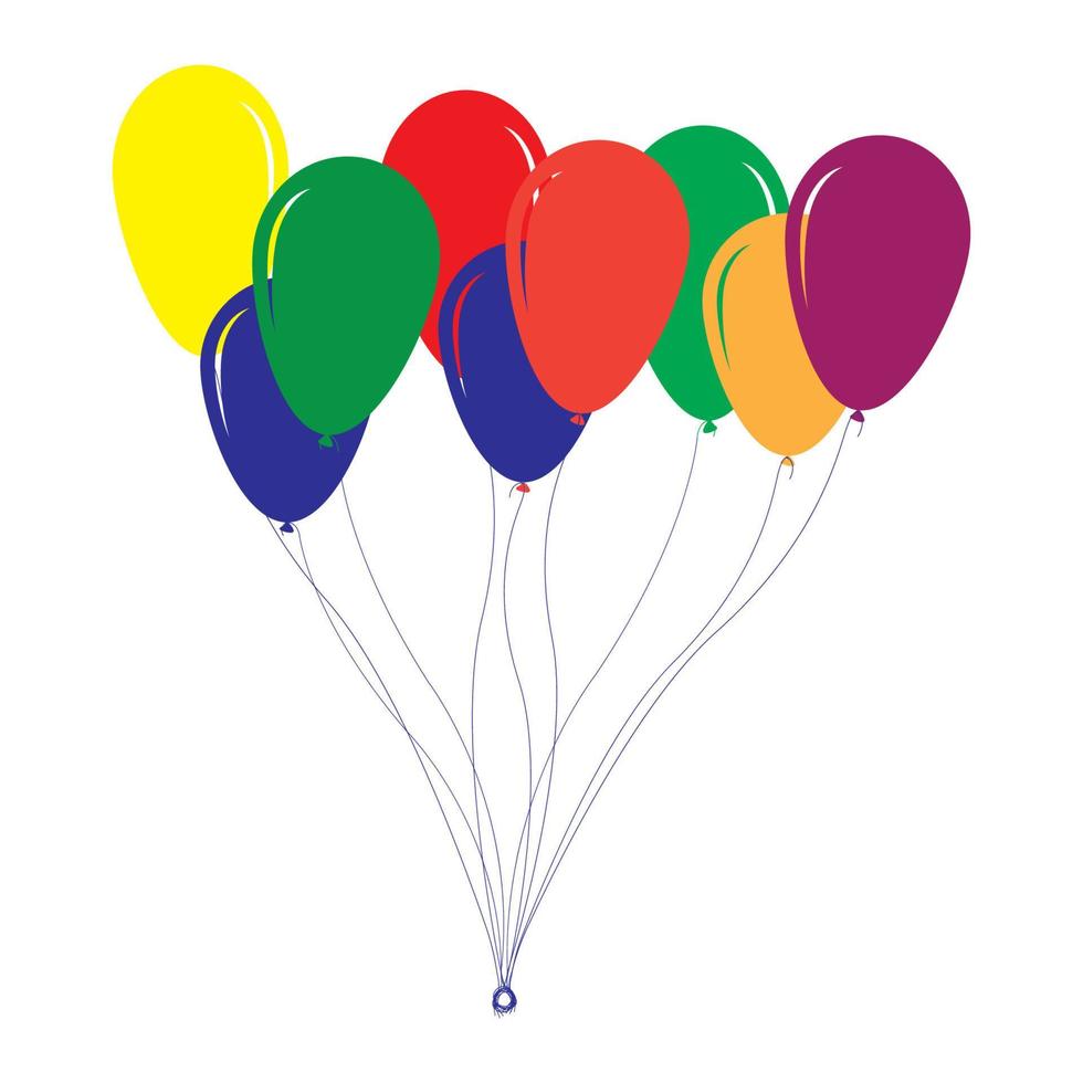 Flying vector festive balloons shiny with glossy balloons for holiday