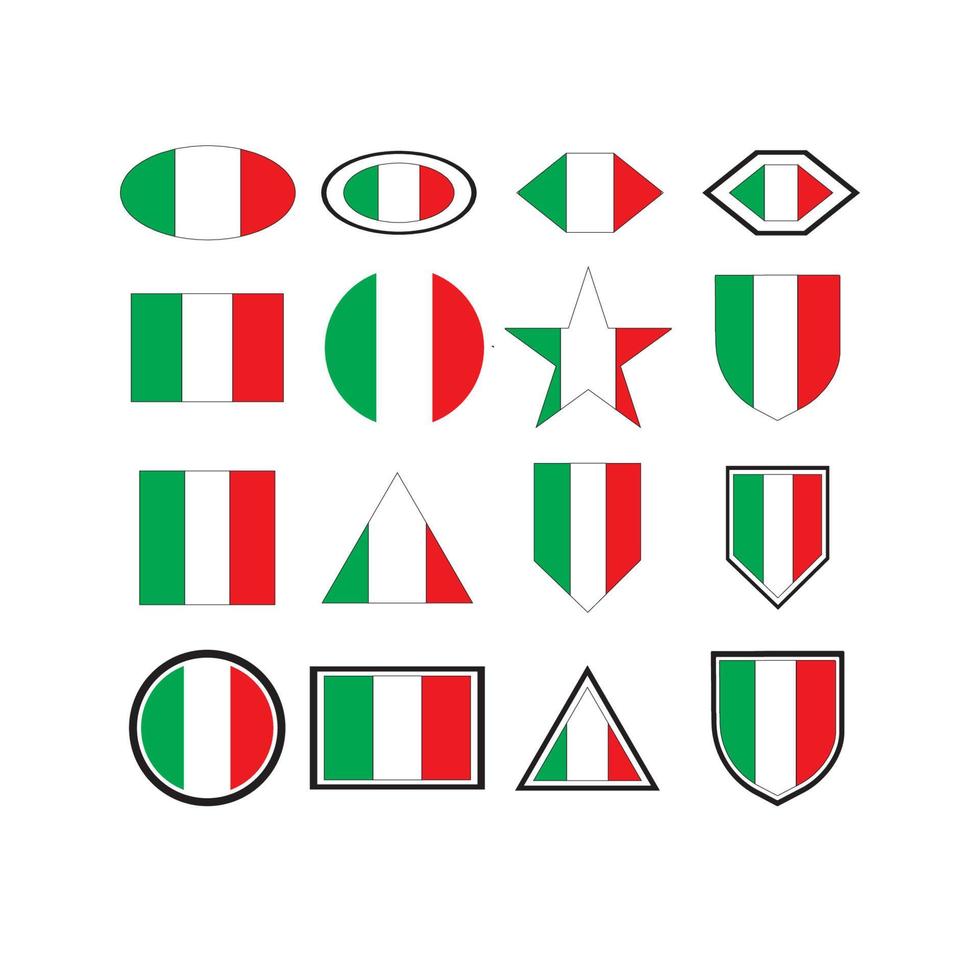 logotipo de la bandera italiana vector