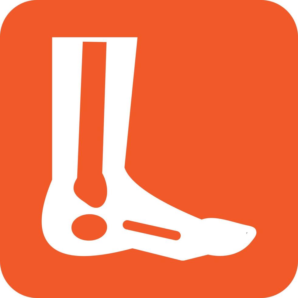 Foot Skeleton Glyph Round Background Icon vector
