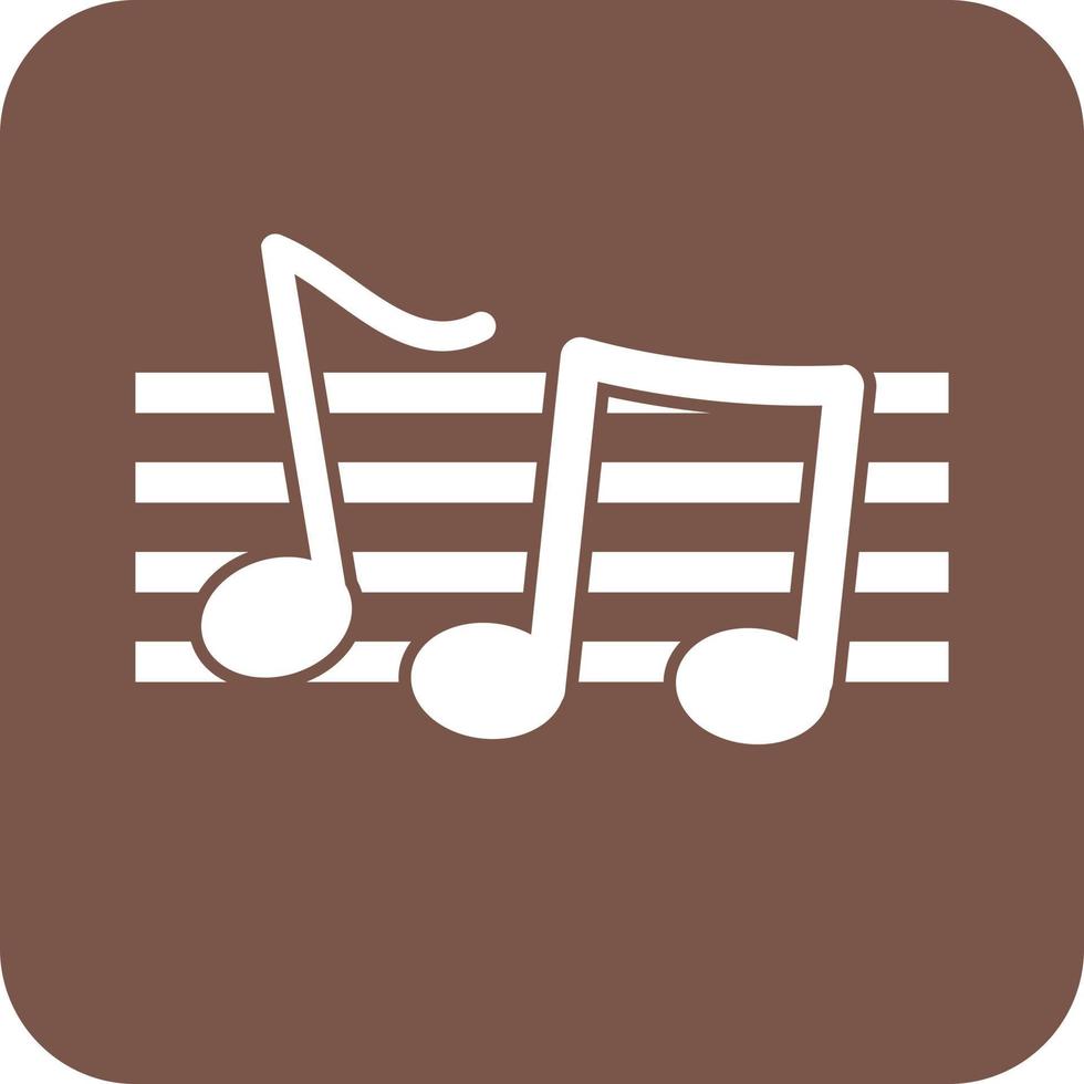 Music Staff Glyph Round Background Icon vector