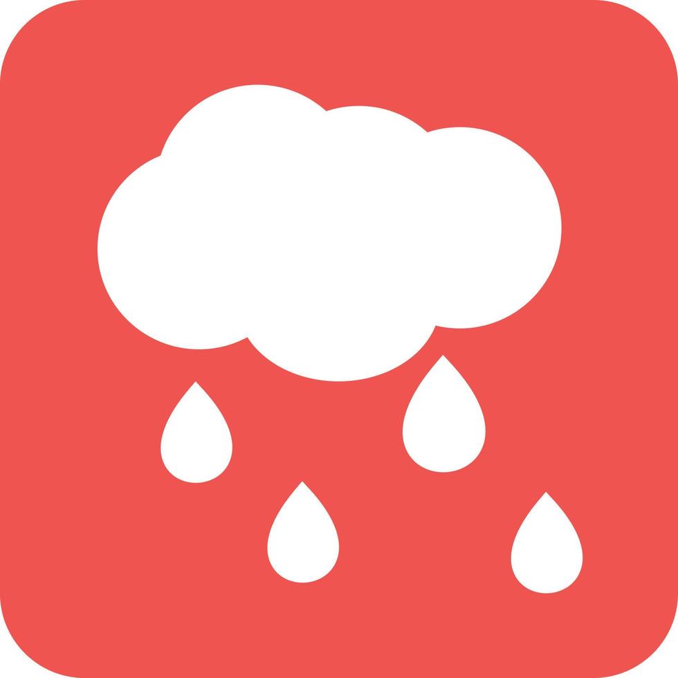 Rainfall Glyph Round Background Icon vector