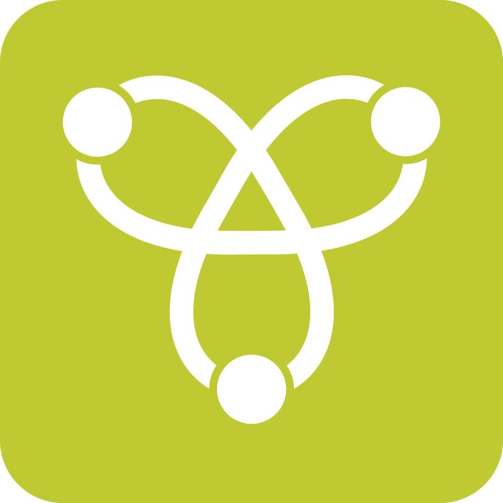 Atomic Structure II Glyph Round Background Icon vector