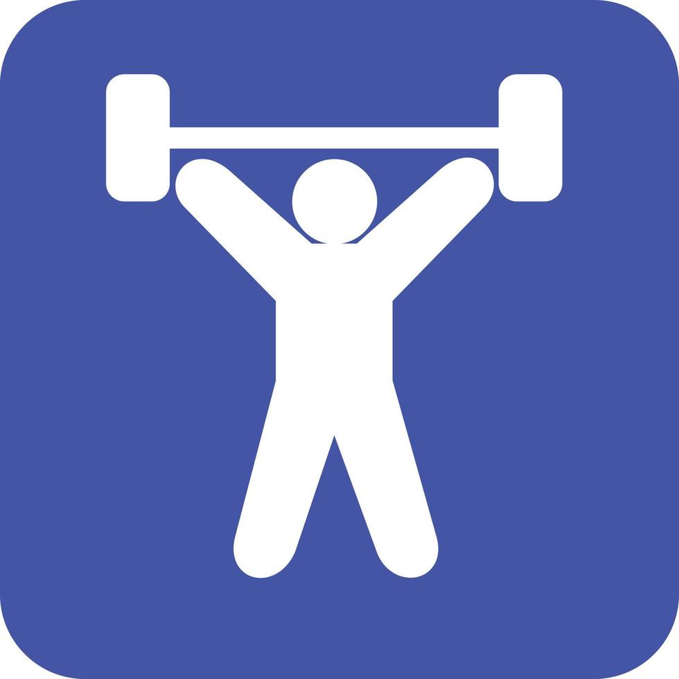 Weight Lifting Person Glyph Round Background Icon vector