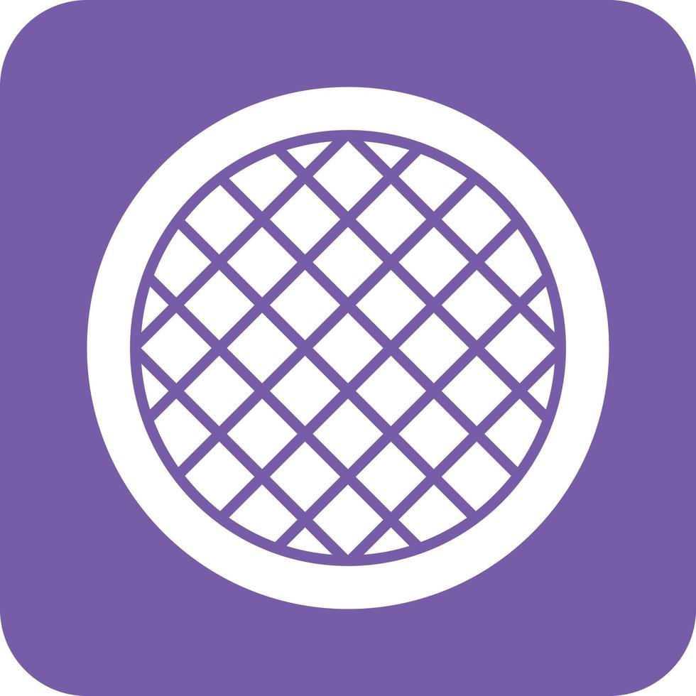Waffle Glyph Round Background Icon vector