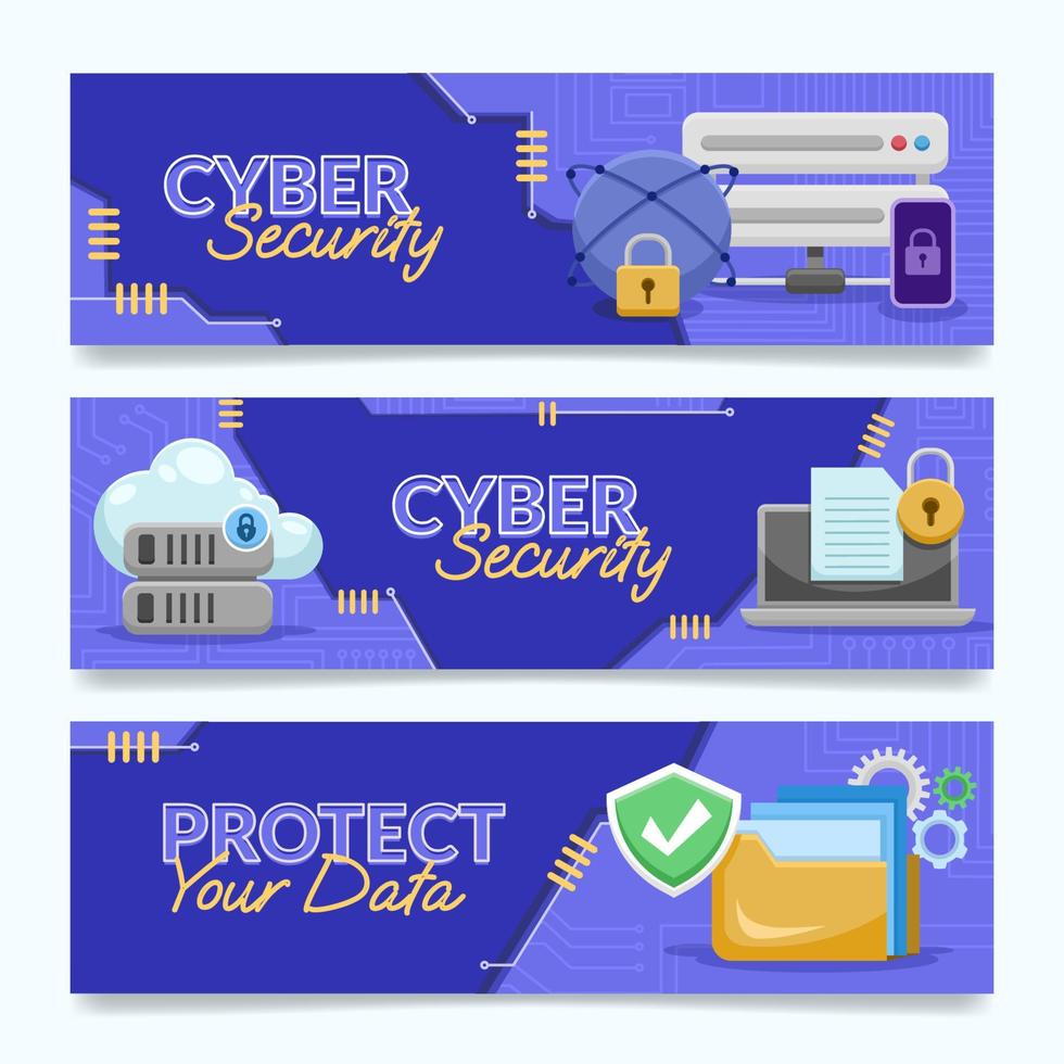 Cyber Security Awareness Banner Template vector