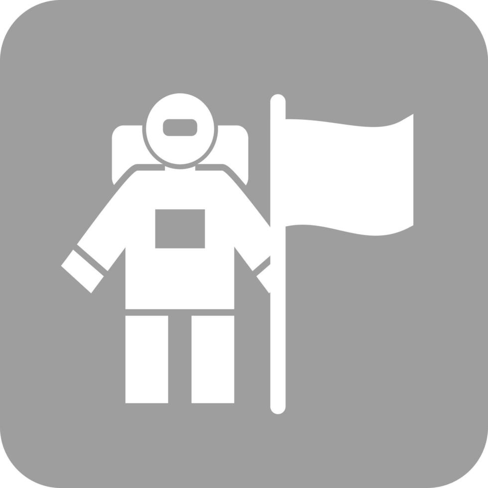 hombre con bandera glifo icono de fondo redondo vector