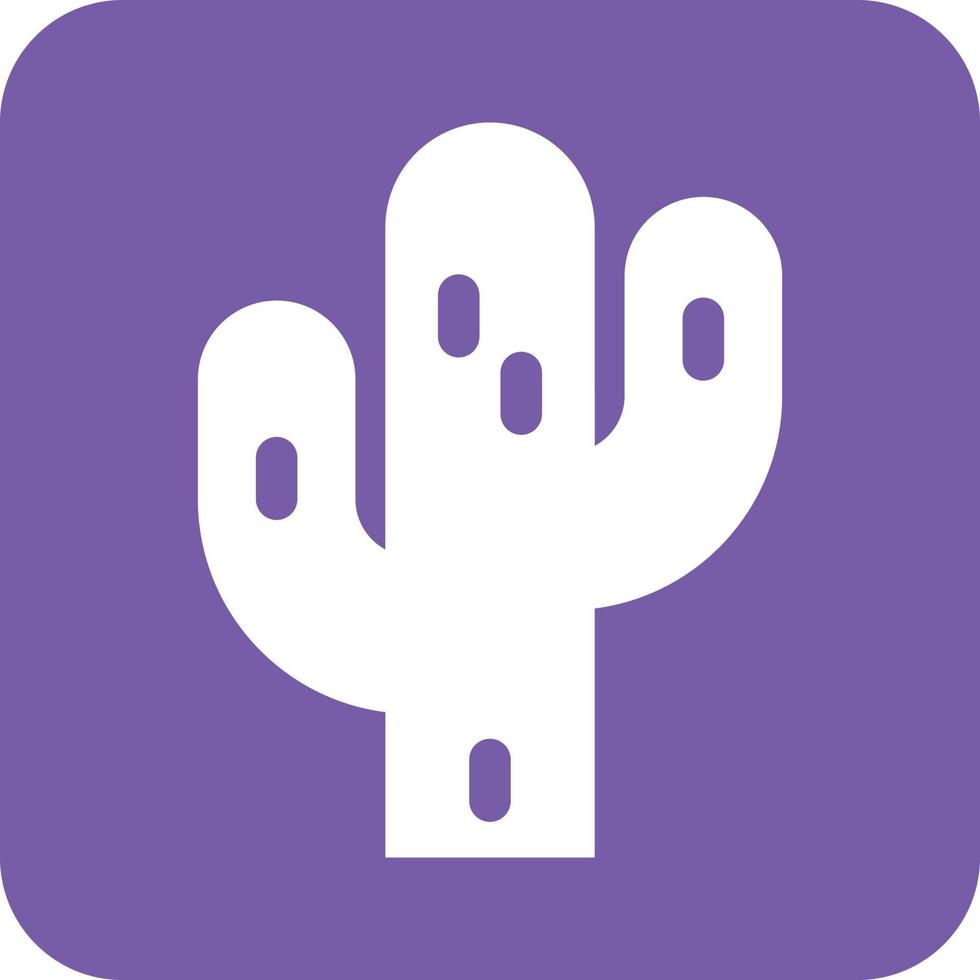 Cactus Glyph Round Background Icon vector