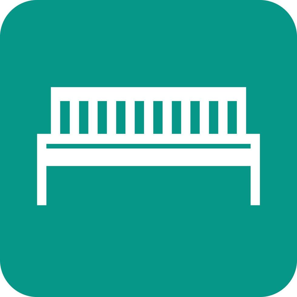Bench Glyph Round Background Icon vector