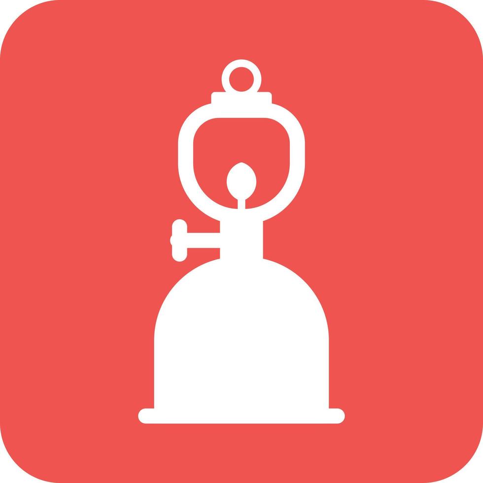 Gas Lamp Glyph Round Background Icon vector