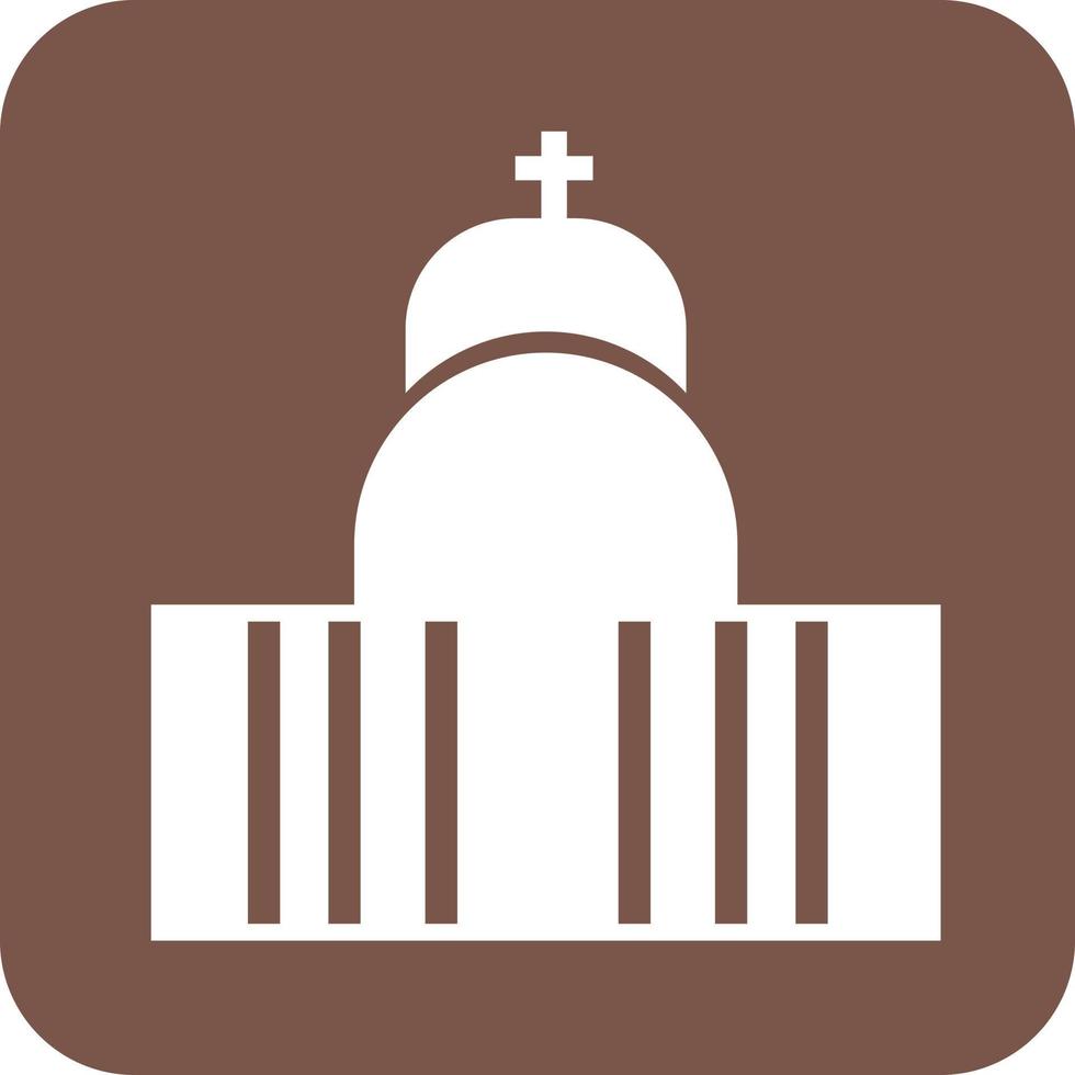 Cathedral Glyph Round Background Icon vector