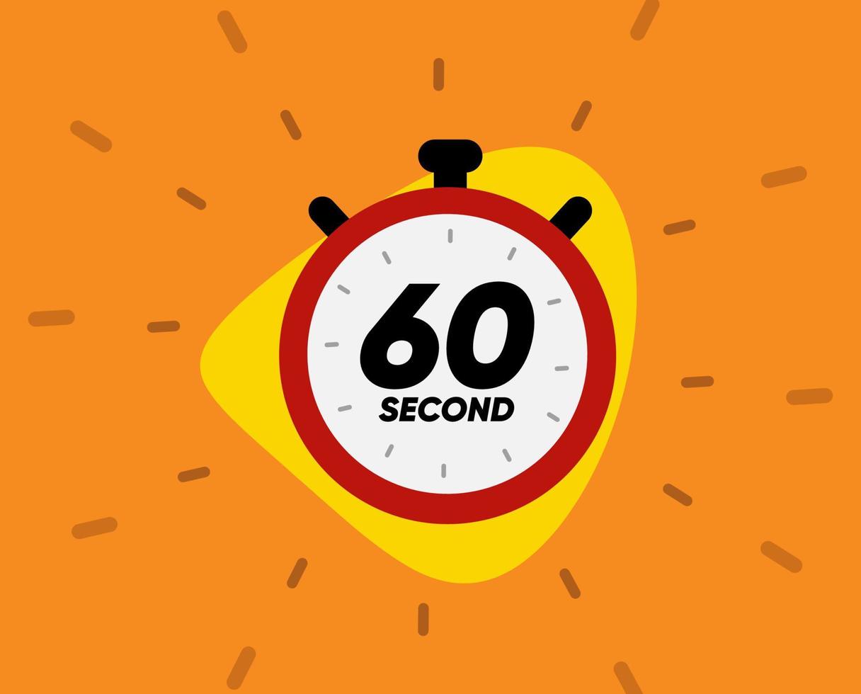 The 60 seconds icon, digital timer. clock and watch, timer, countdown  symbol isolated on white background, stopwatch vector icon Stock Vector