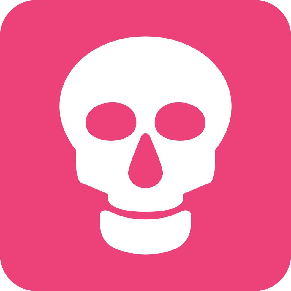 Skull Glyph Round Background Icon vector