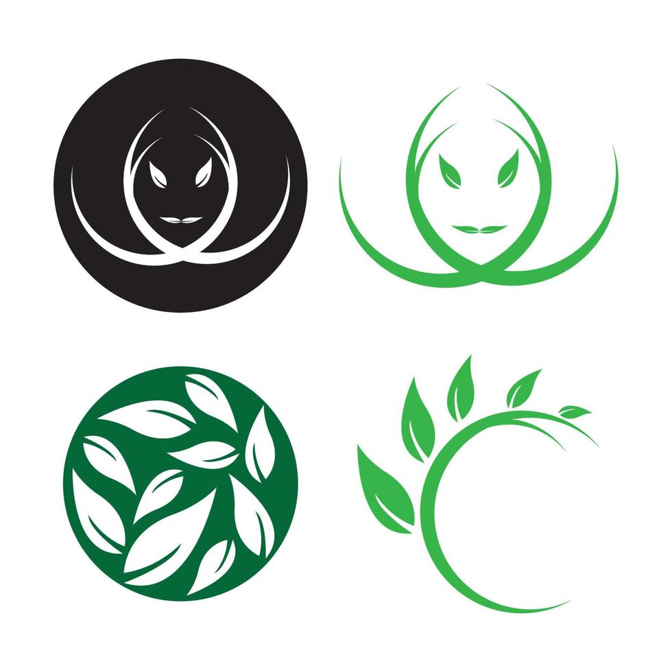 plantilla de logotipo de hoja de árbol ecológico vector