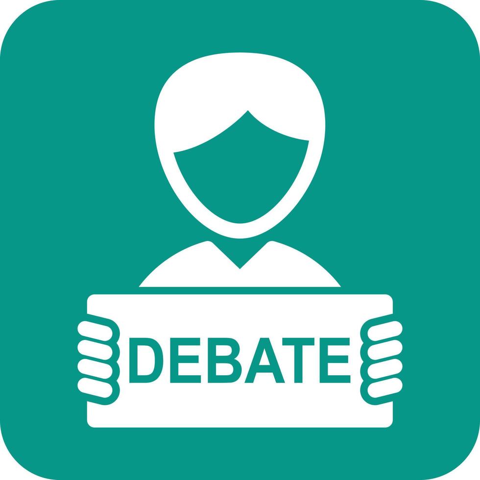Debate Glyph Round Background Icon vector