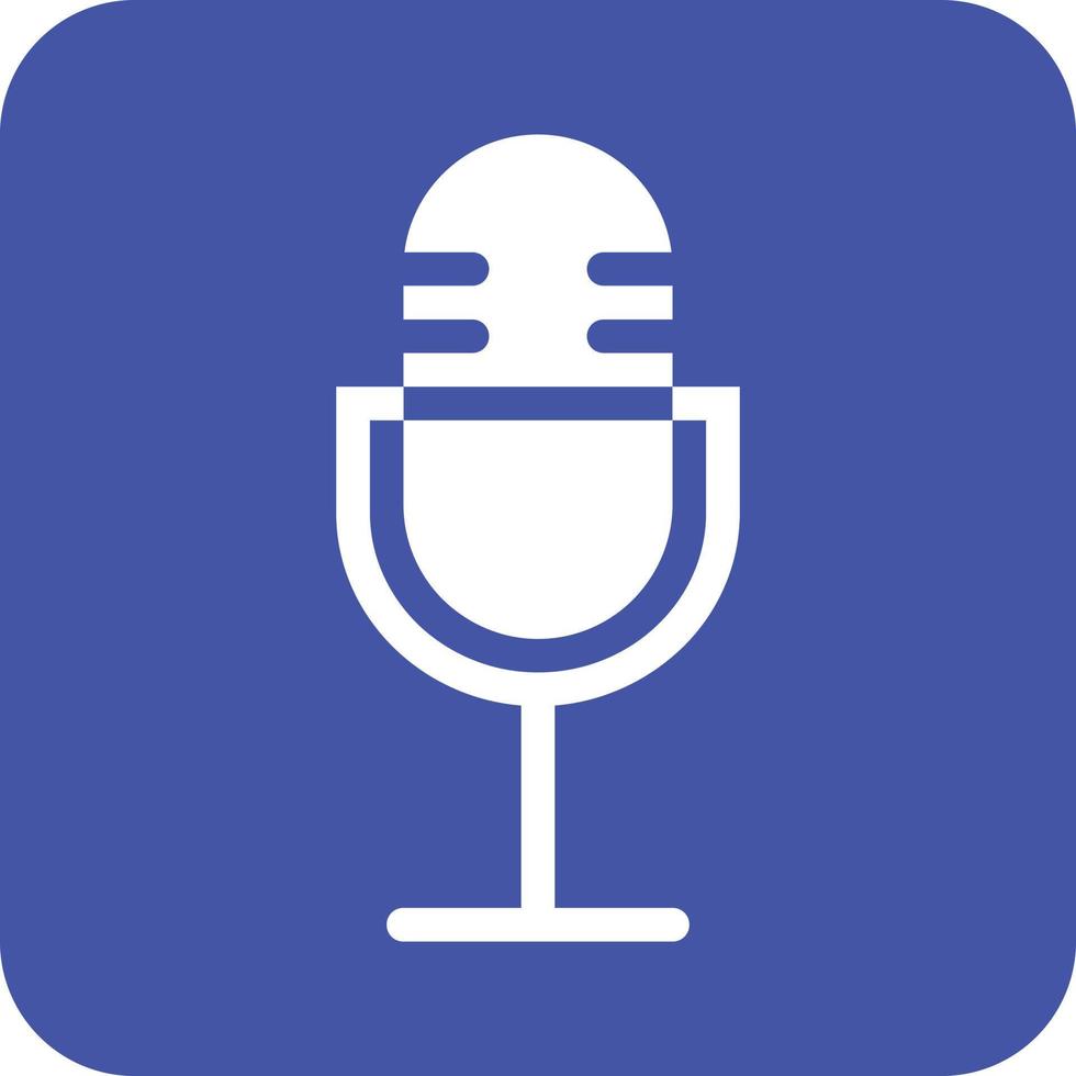 Voice Memo Glyph Round Background Icon vector