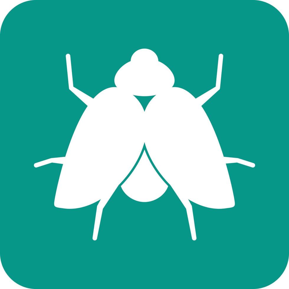 icono de fondo redondo de glifo de mosca vector