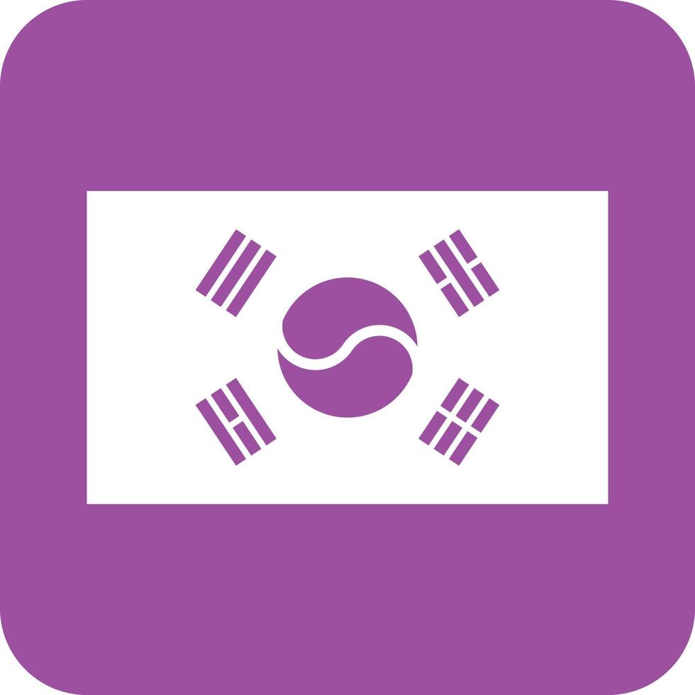 South Korea Glyph Round Background Icon vector