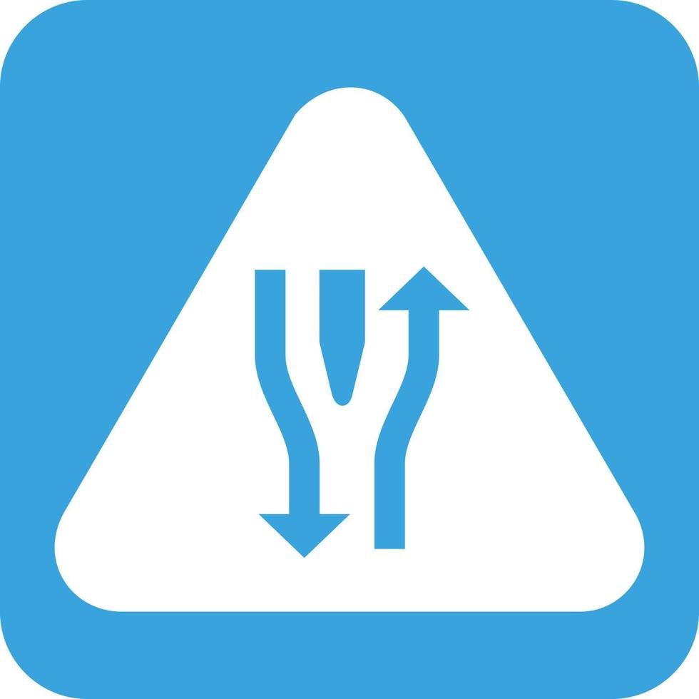 Double lane ahead Glyph Round Background Icon vector