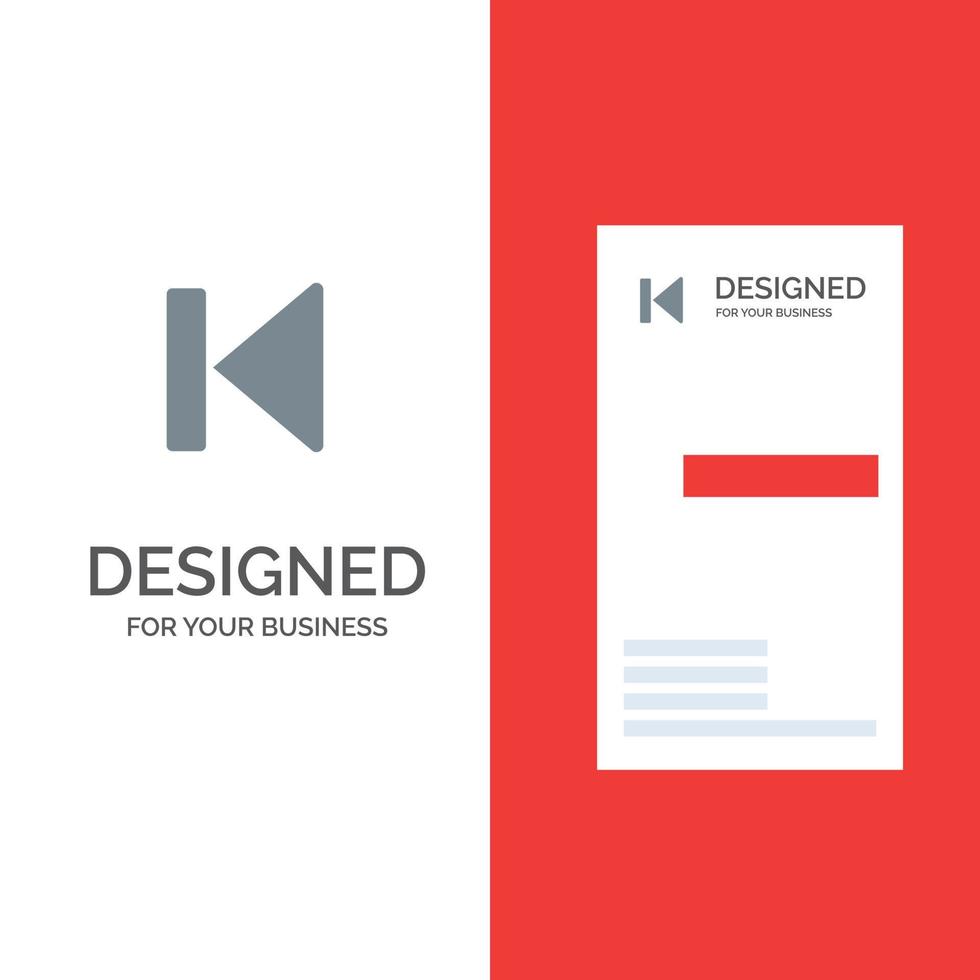 Back Beginning Control Media Start Grey Logo Design and Business Card Template vector