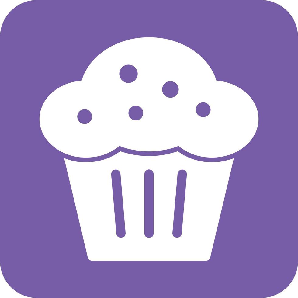 Muffin Glyph Round Background Icon vector