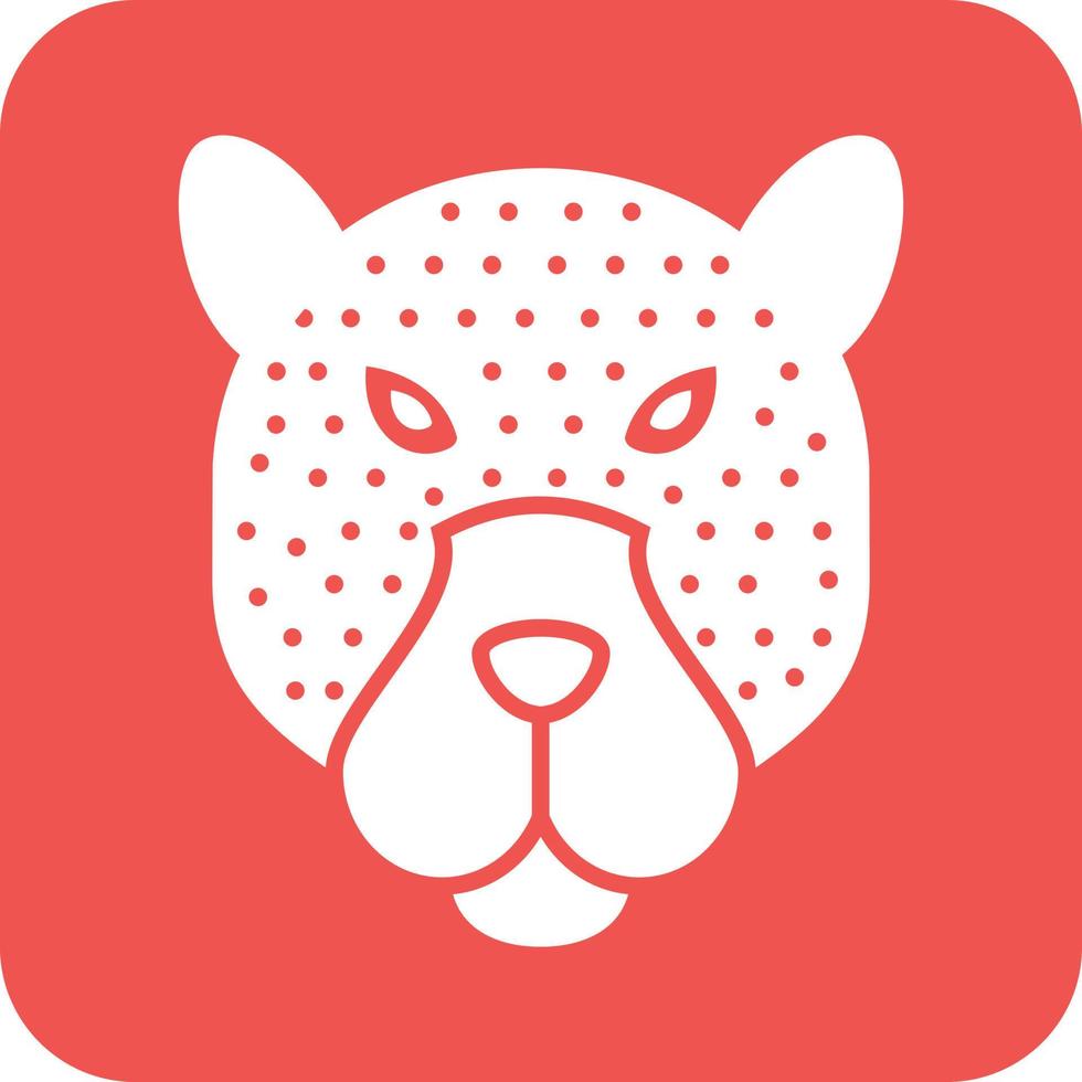 Leopard Face Glyph Round Background Icon vector