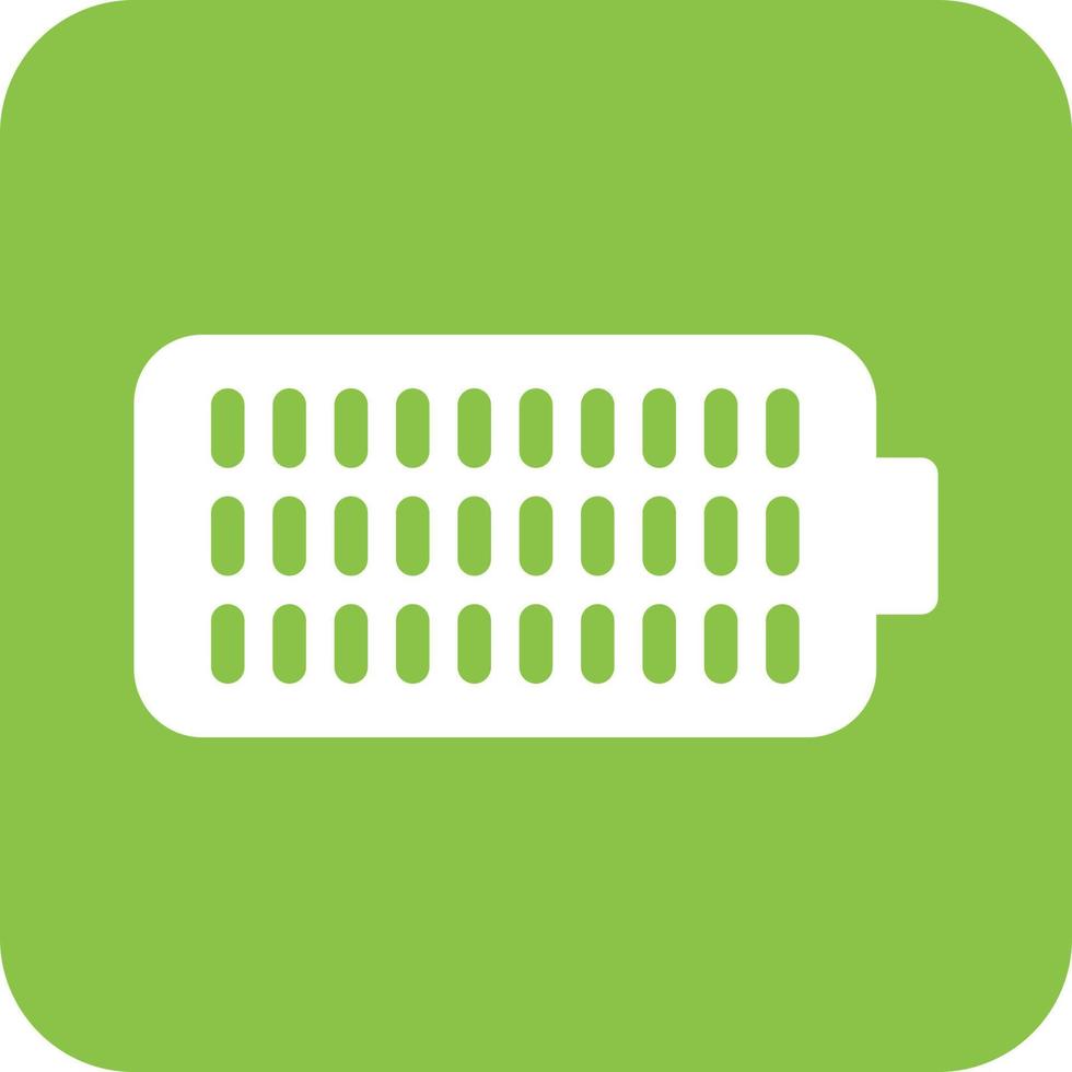 Full Battery Glyph Round Background Icon vector
