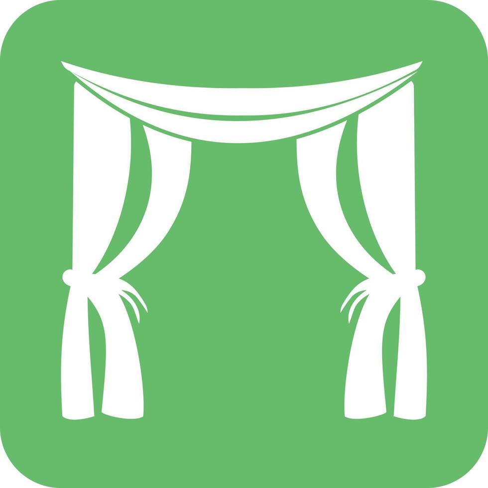 Curtains Glyph Round Background Icon vector