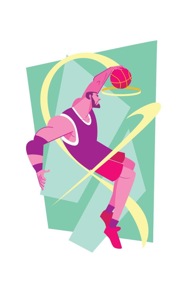 Powerful Basket Player vector
