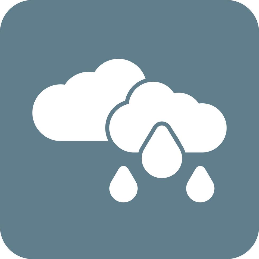 Light Rain Glyph Round Background Icon vector