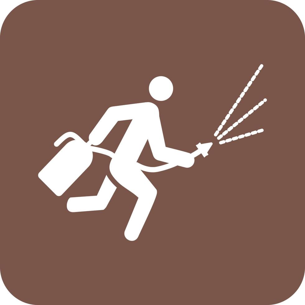 Using Extinguisher Glyph Round Background Icon vector