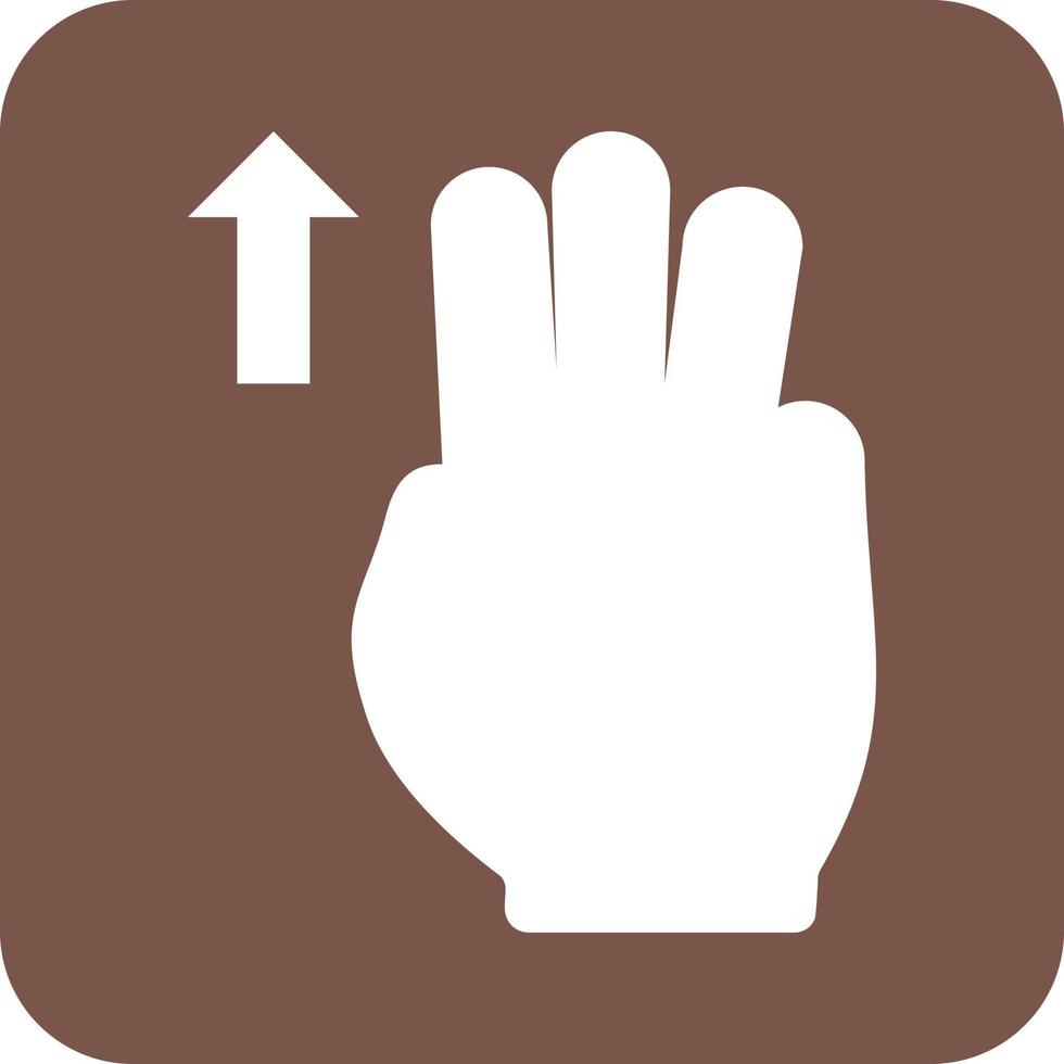 Three Fingers Down Glyph Round Background Icon vector