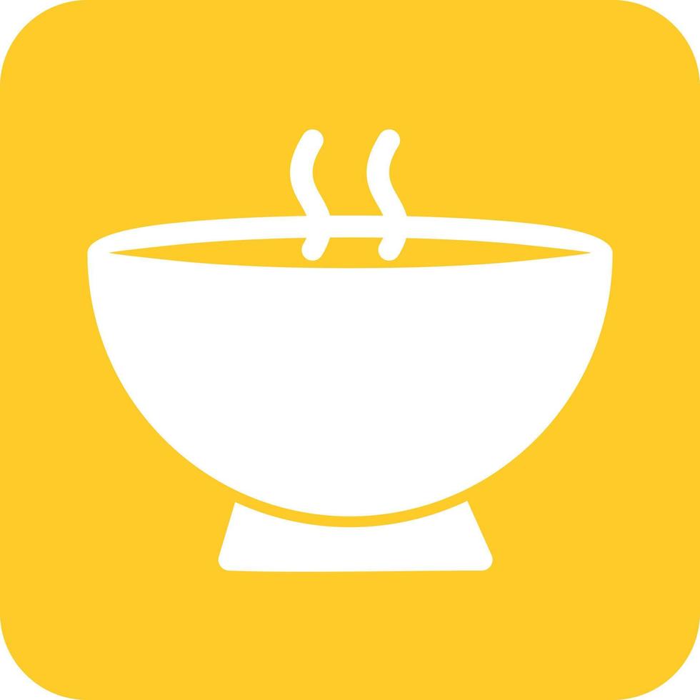 Hot Soup Glyph Round Background Icon vector