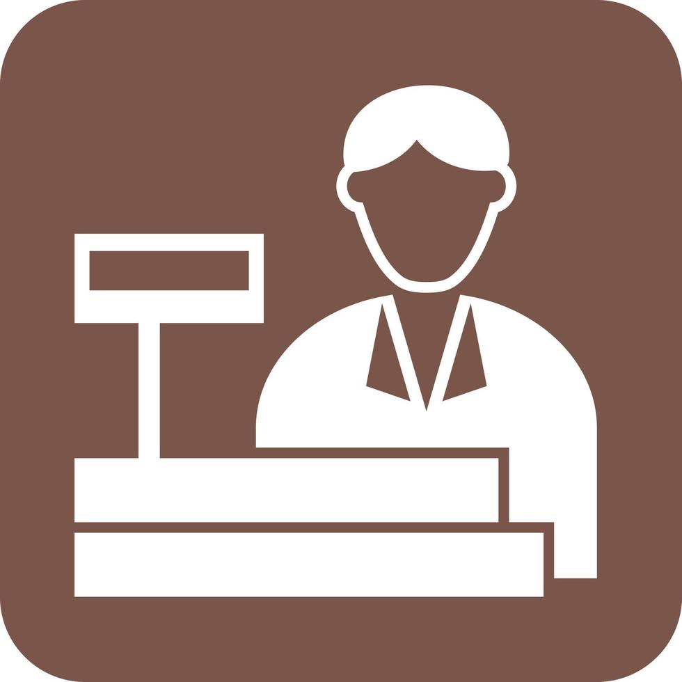Cashier Glyph Round Background Icon vector
