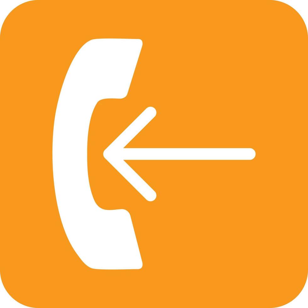 Incoming Call Glyph Round Background Icon vector