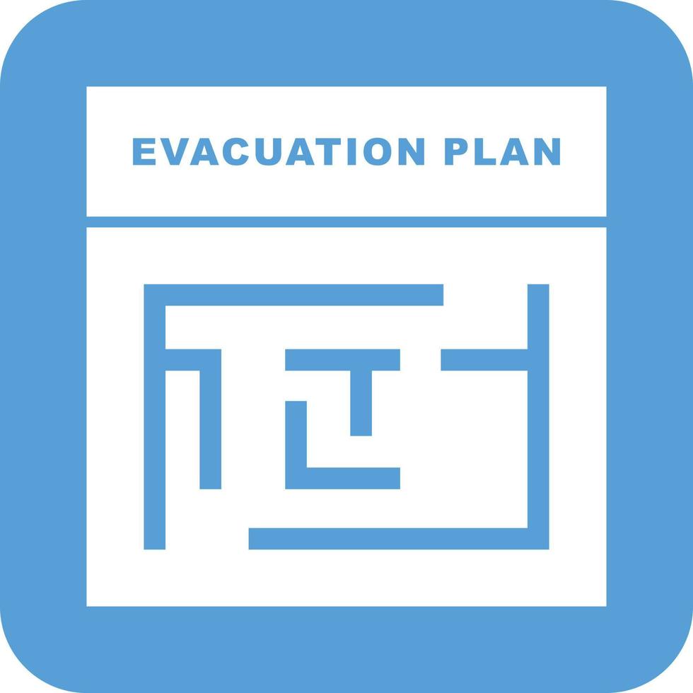 Evacuation Plan Glyph Round Background Icon vector