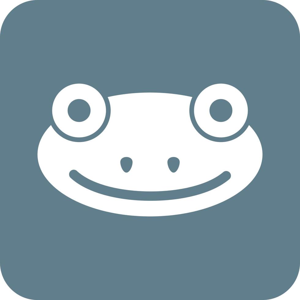 Frog Face Glyph Round Background Icon vector