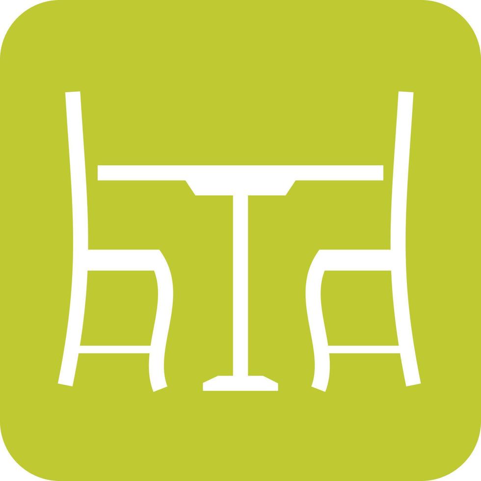 Lunch Table Glyph Round Background Icon vector