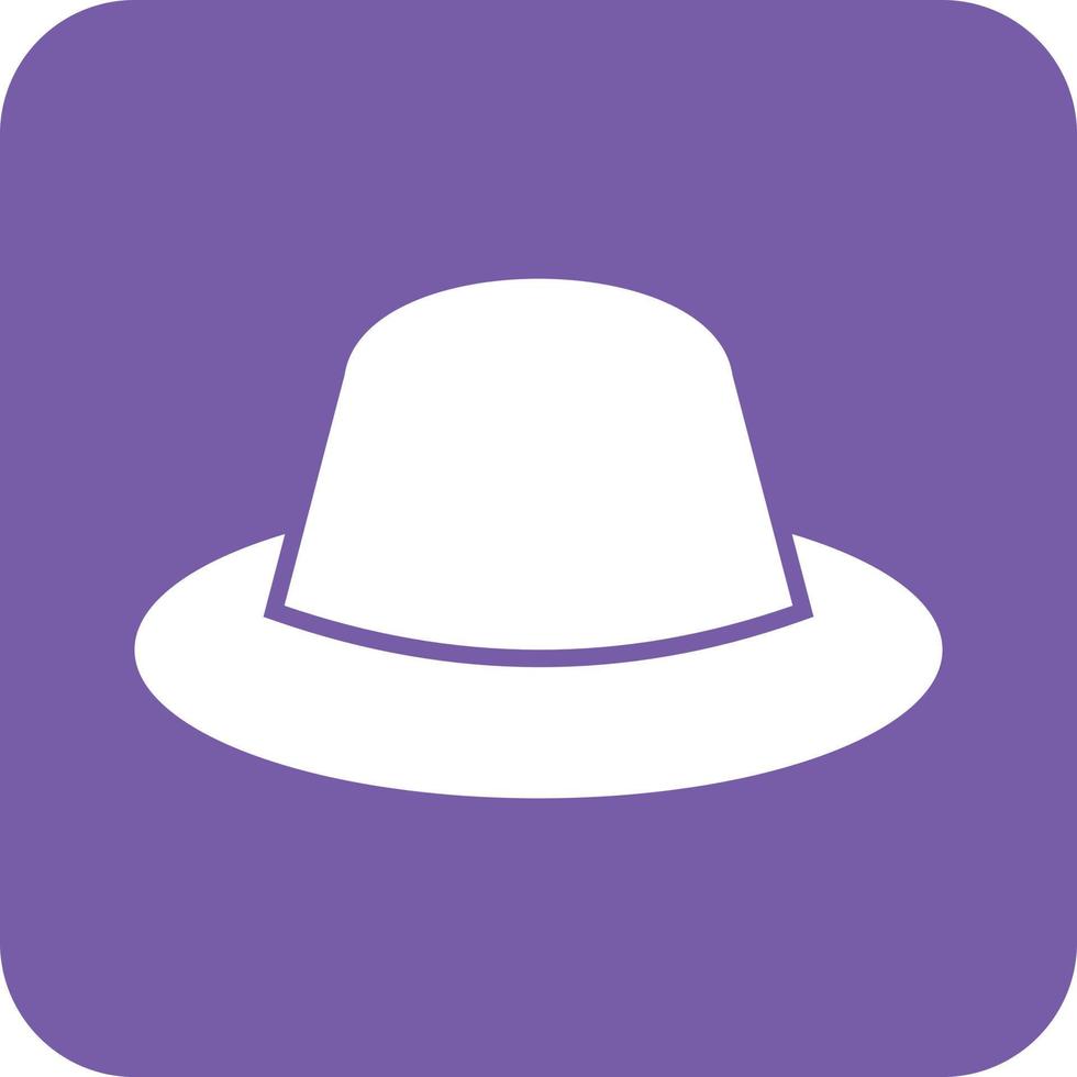 Hat Glyph Round Background Icon vector