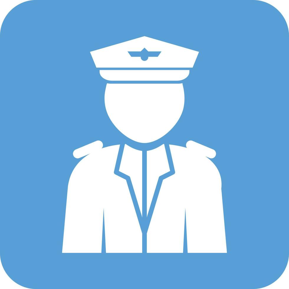 Flight Captain Glyph Round Background Icon vector