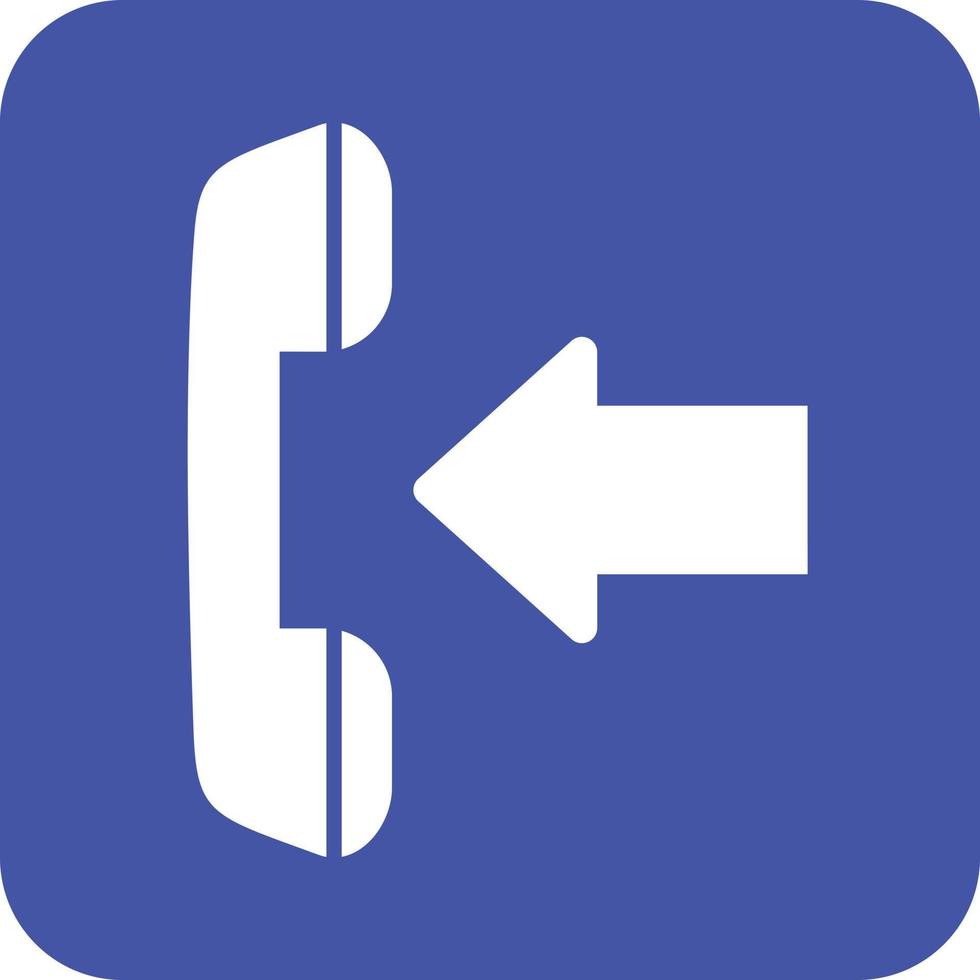 Incoming Call Glyph Round Background Icon vector