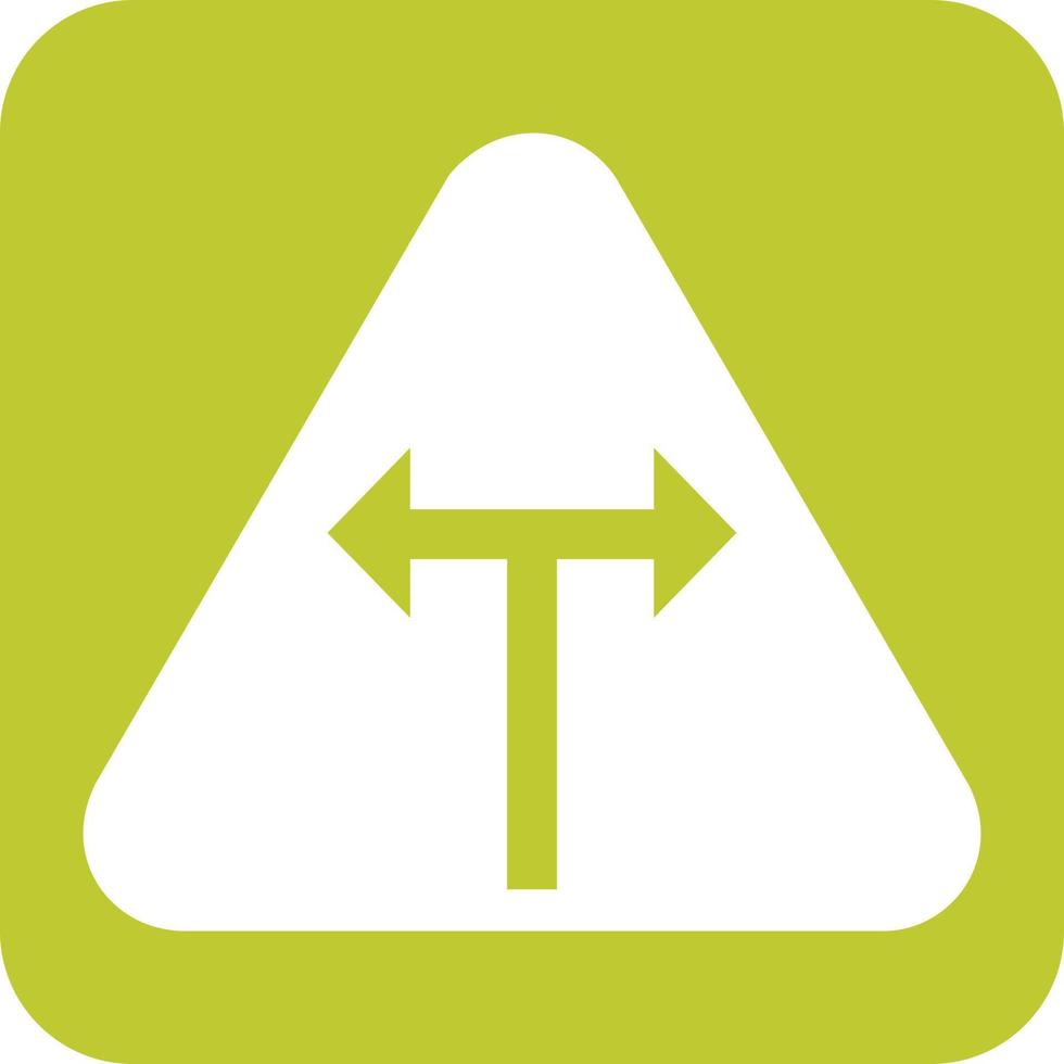 T - Intersection Glyph Round Background Icon vector