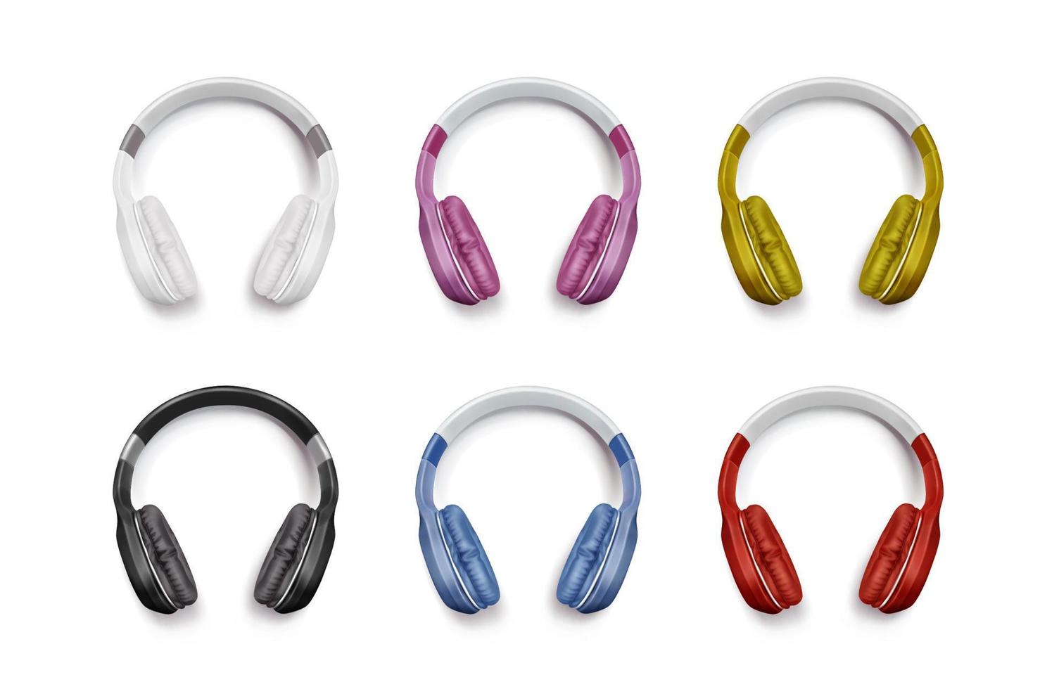 Headphones for listen music, dj audio headset vector