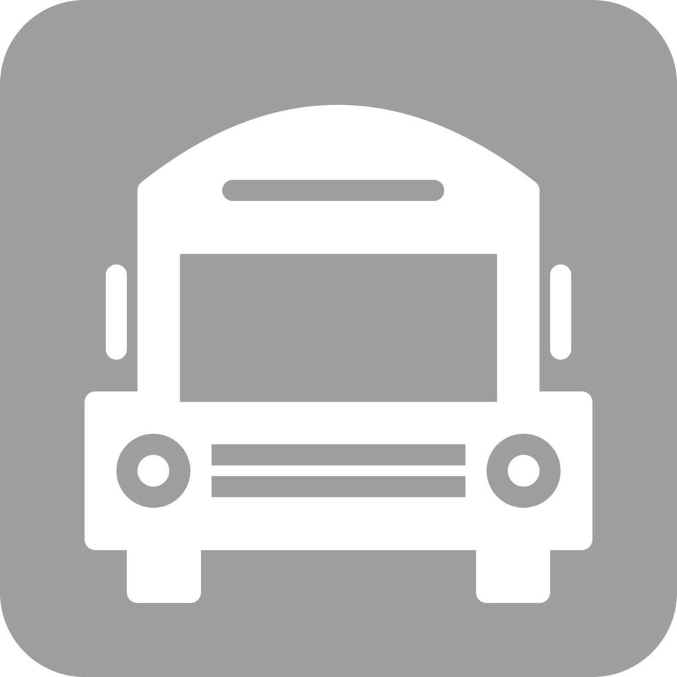 icono de fondo redondo de glifo de autobús escolar vector