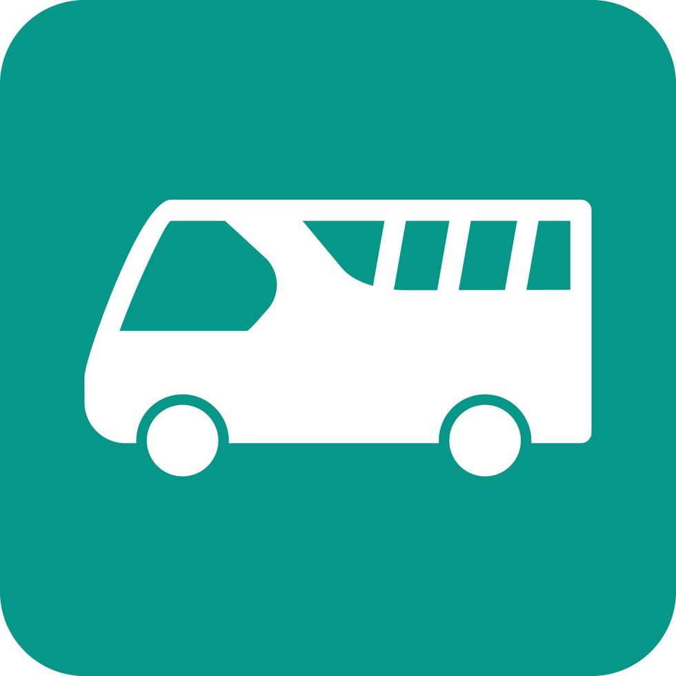 Bus on Airport Glyph Round Background Icon vector